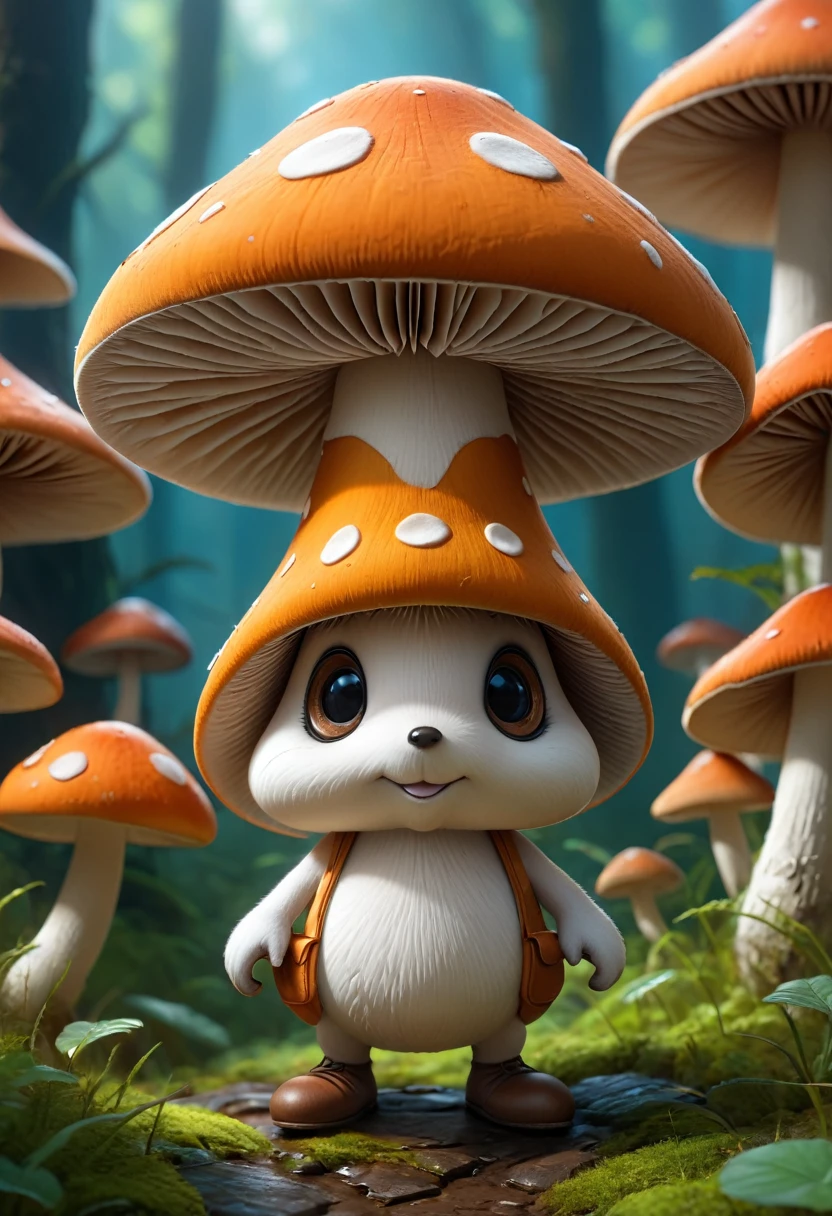 Anthropomorphic mushroom. Official Art – Charecter profile. An Award-Winning Digital Masterpiece In 4K Ultra HD, Extreme Detail And Intricate Realism. Symmetrical Face. This Concept Art Brought To Life By The Hands Of Artists Like Wlop & Artgerm In A Stunning 2D Vector Illustration.Background Is A Panoramic Vista.
