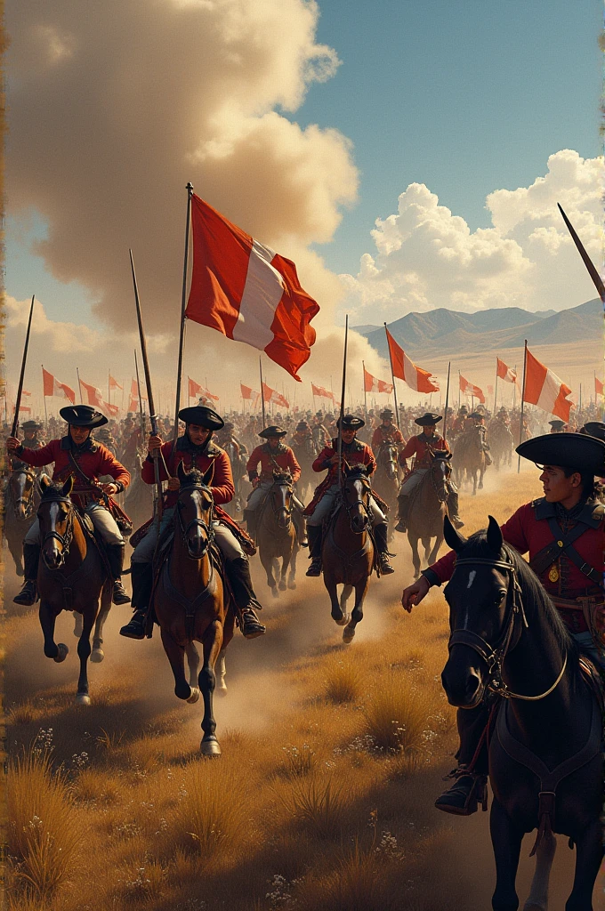 The fight of Junín and Ayacucho in the pampas of Junín