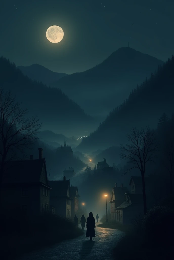 A night of the new moon and a town immersed in silence that is dark