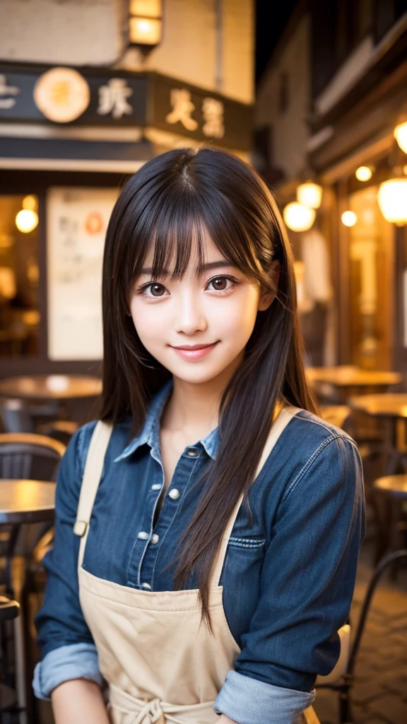 Cute girl working at a cafe terrace Japanese 19age
Professional Lighting Digital SLR Beautiful and elaborate face Perfect and beautiful face Big eyes Smile