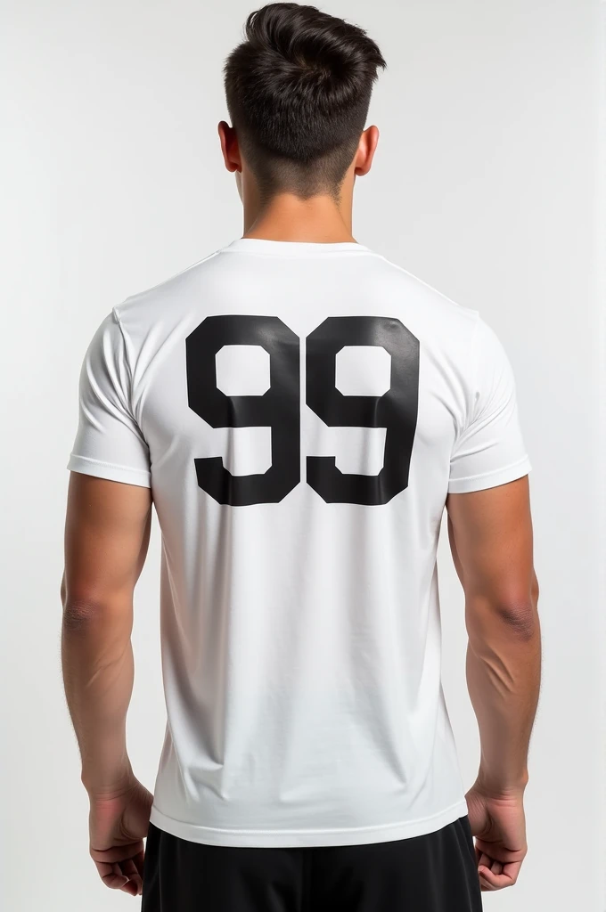 Create a white shirt with the number 99 on the back