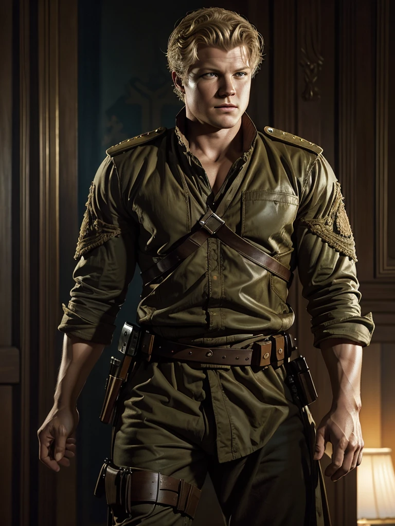 llustration in Leyendecker style : Christopher Egan as Captain David Shepherd ( TV series "Kings "
