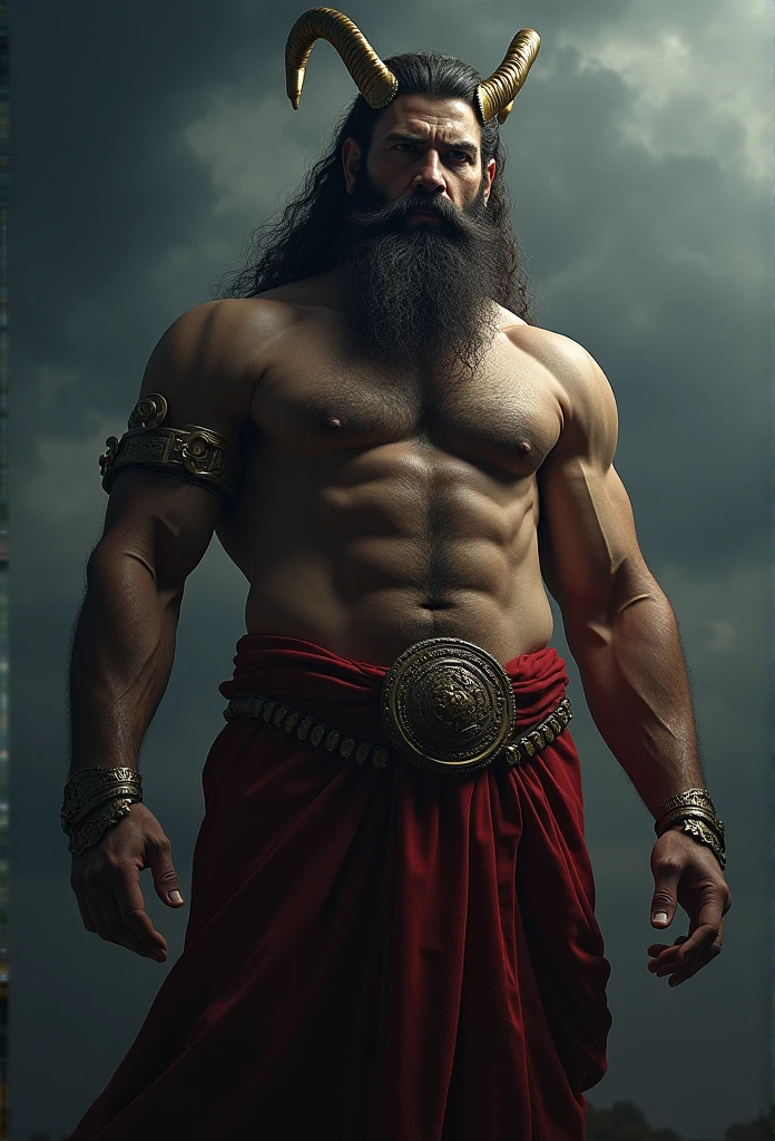 Ultra-high detail, high resolution, realistic: 1,37), hades, god de la mythologie grecque, god, beard, Muscle, powerful, dark sky, atmosphère sombre, omnipotent