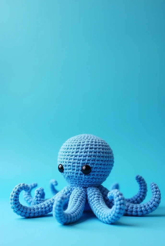 crochet octopus blue background