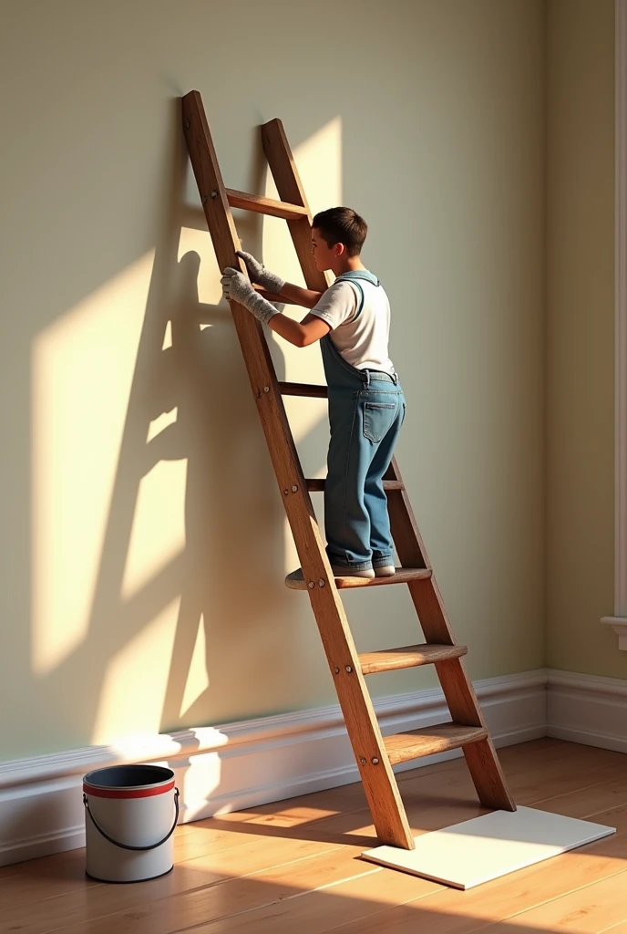 Ladder to paint skirting board