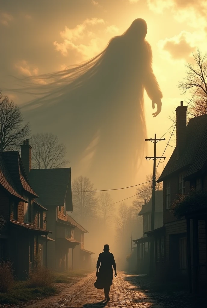 Shadow where the sensation of moving over a town
