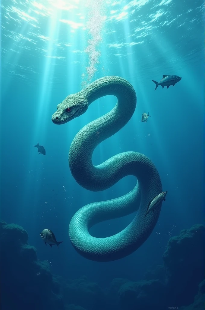 Snake in Blue sea 