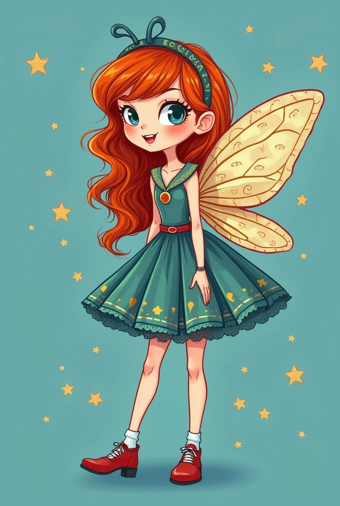 Redheaded fairy in a blue background by joaramisonshenker at stocksy united, in the style of fashion-illustration