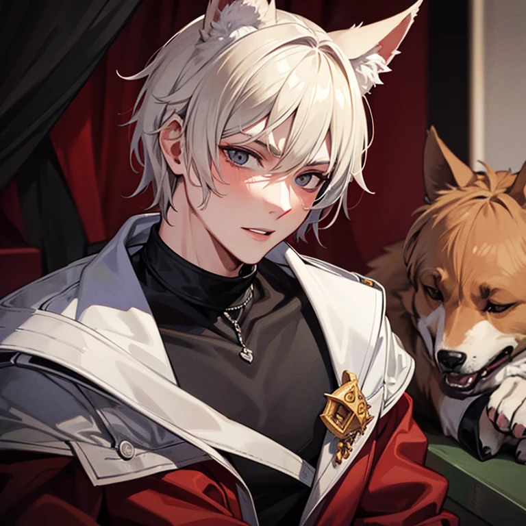 A 21 year old man with a bloody face and dog ears