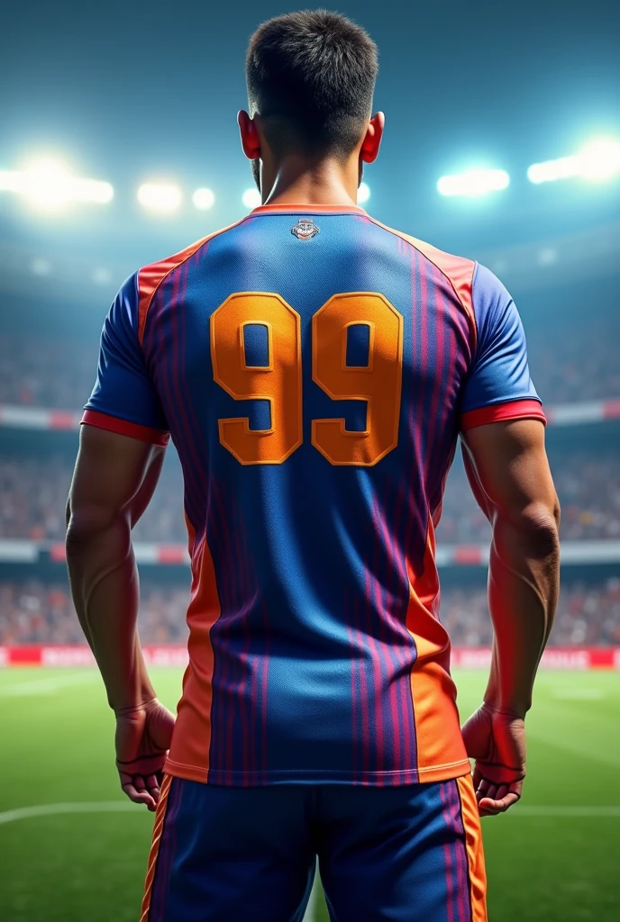 Draw a picture of a shirt with the number 99 on the back