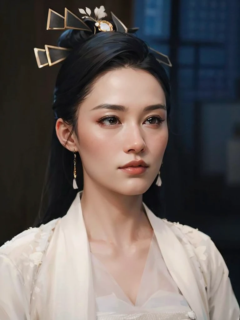 wuxia, Chinese clothes, hourglass figure, large breasts, big hips, masterpiece, best quality, ultra detailed, realistic