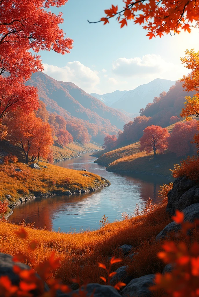 Digital natural autumn landscapes