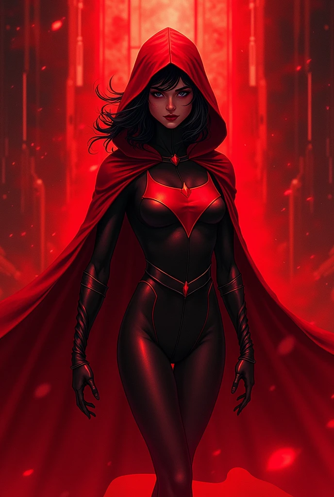 Teen titans raven with red colors
