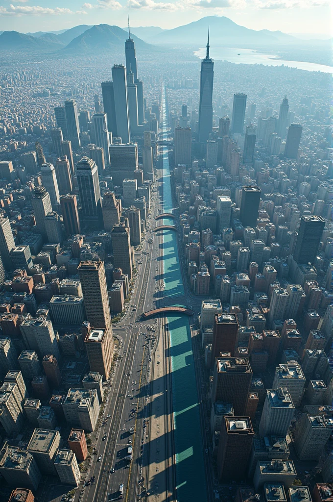 Create an image of a city from a satellite
