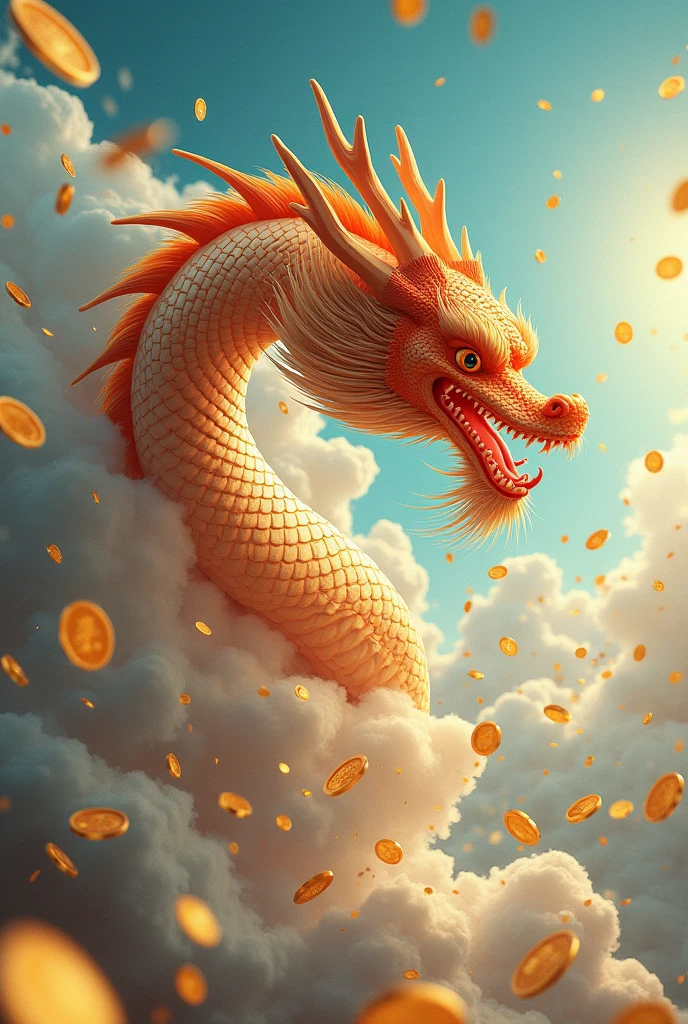 Dongfeng dragon and money rain from the sky