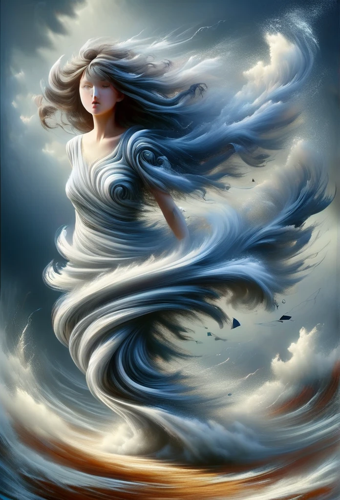 (Optical Illusion:1.4), a girl made of wind, (best quality, masterpiece, Representative work, official art, Professional, 8k)