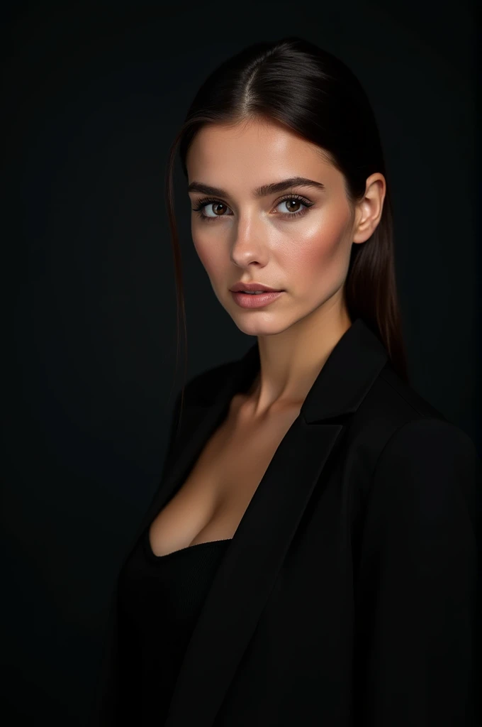 Photography of 20-year-old women, Perfect face, masterpiece, OK, underwear, Black_OK, jacket, Black_
