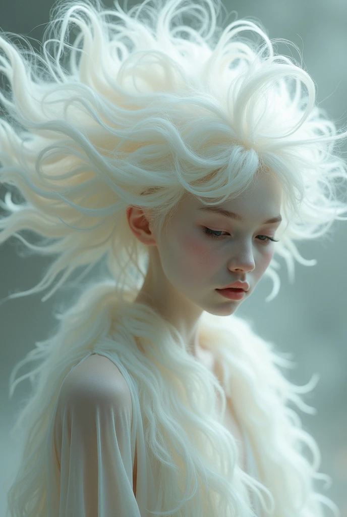 delicate albino with big hair