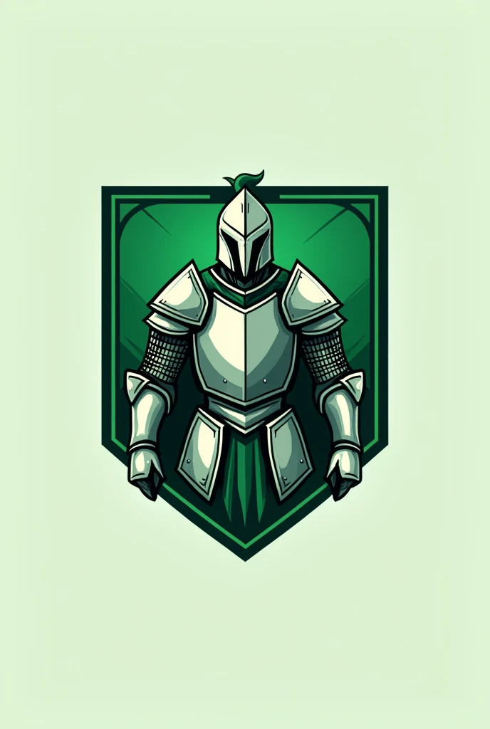 Gazi gaming square logo for channel in green and white colour with knight style 