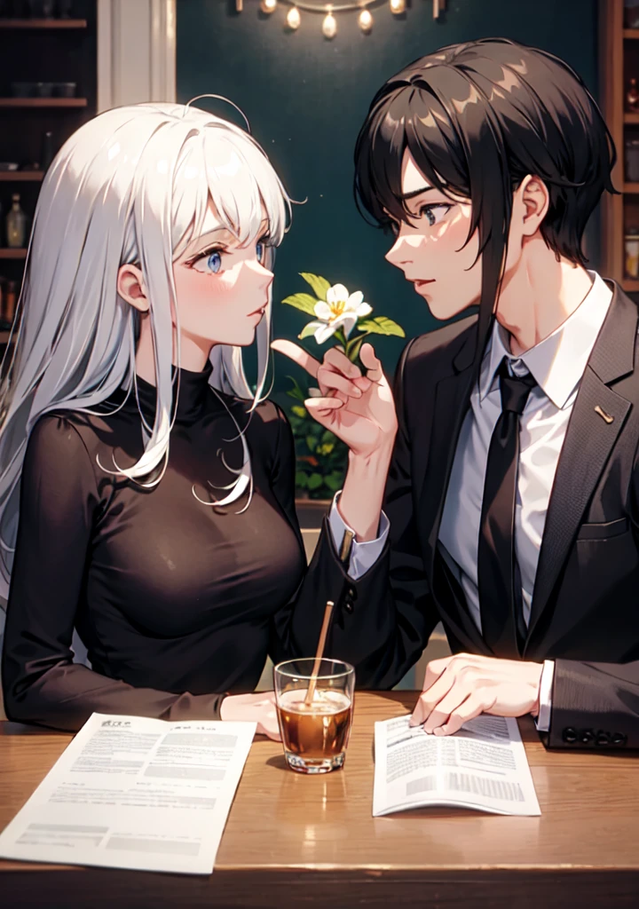 The couple is shown growing older together.