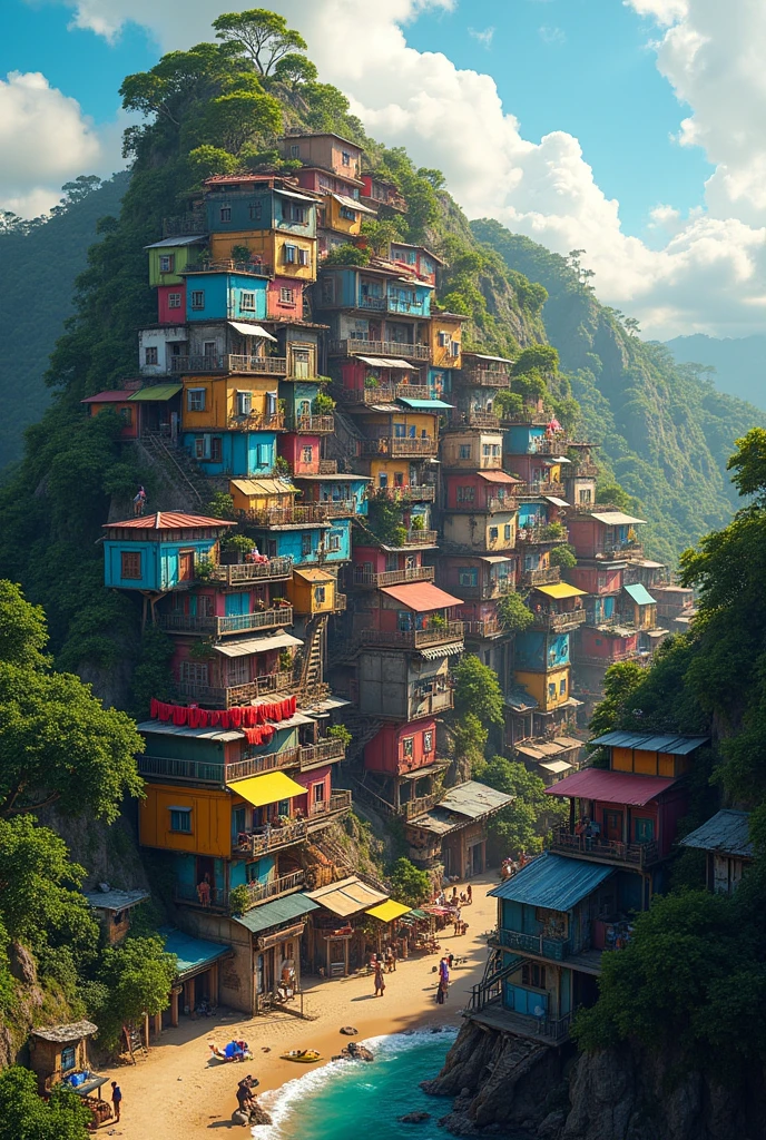 Create a 3d image of a favela
