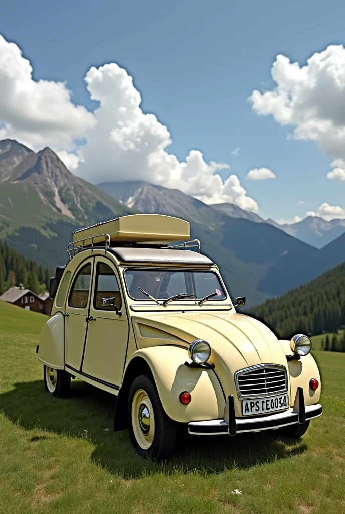 peugeot 2cv mixed with chausson camping car