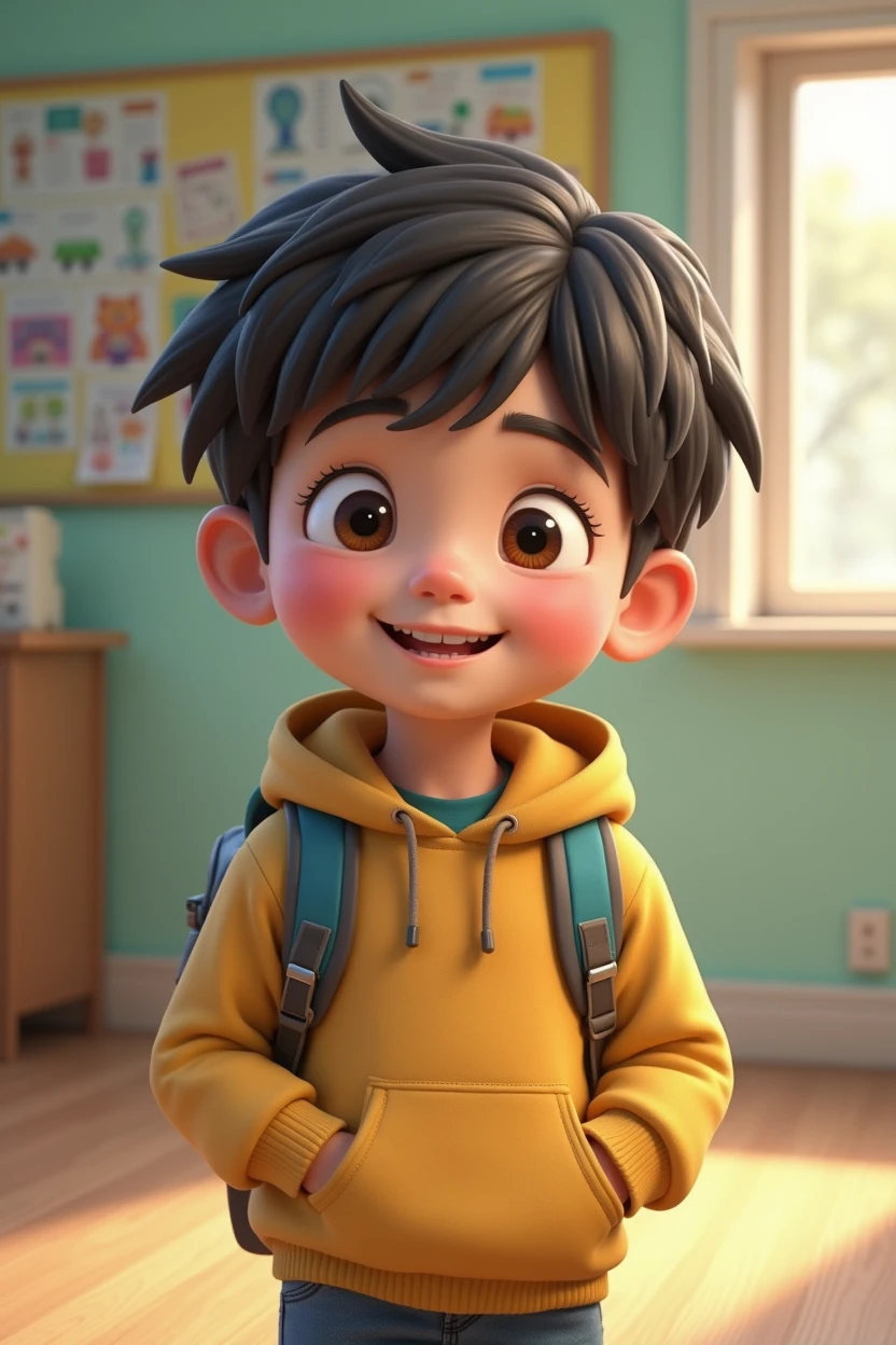 Animated Realistic Preschool Student Kids