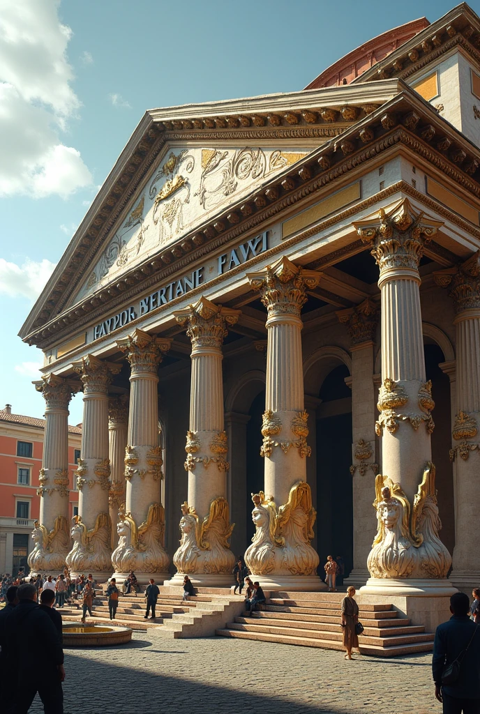 Convert pantheon facade to baroque
style of architecture