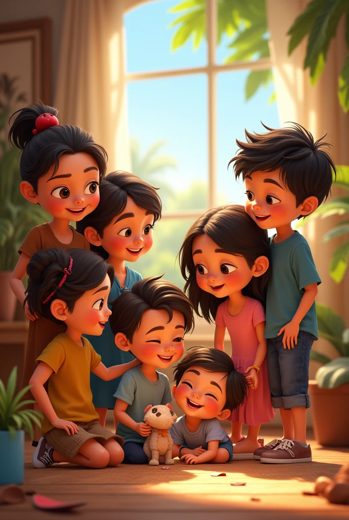 Seven siblings confirmed by Four girls and three boys Disney Pixar