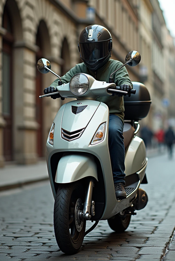CREATE AN IMAGE OF A SCOOTER MIXED WITH A SCOOTER BUT COVERED