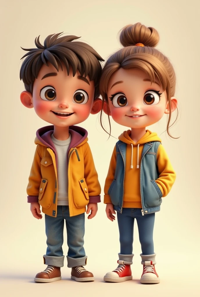 Animated realistic  boy and girl