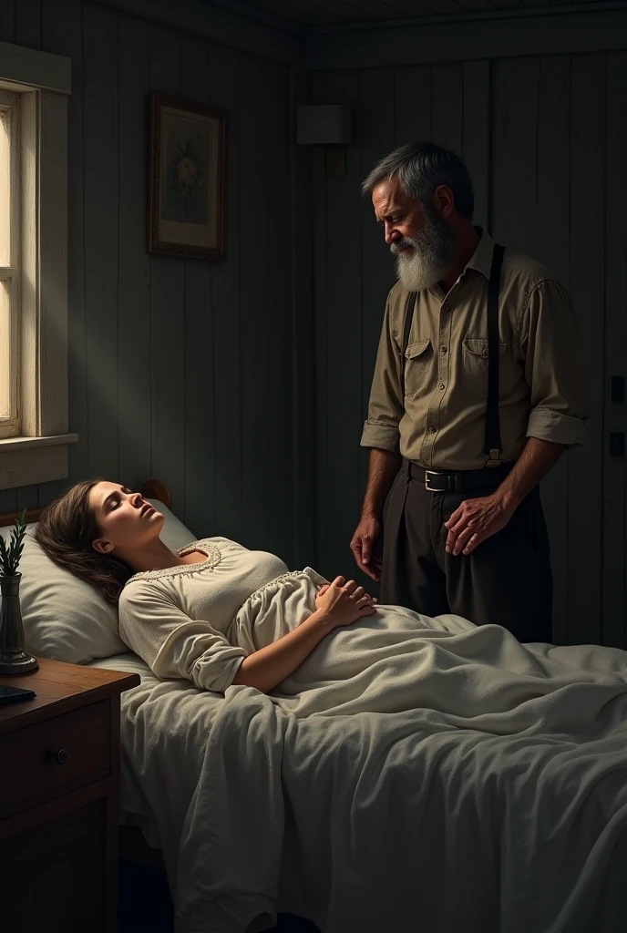 The farmer's wife had died