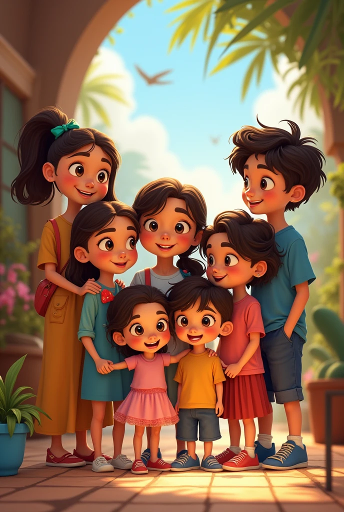 Seven siblings confirmed by Four girls and three boys Disney Pixar