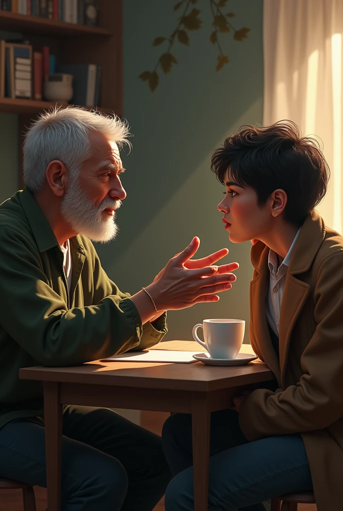One person giving suggestions to other one