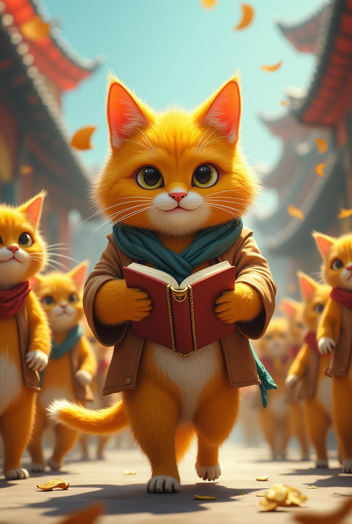 The yellow cat relies on knowledge to make money and leads other cats to wear no clothes. Qian Yu understands the key.