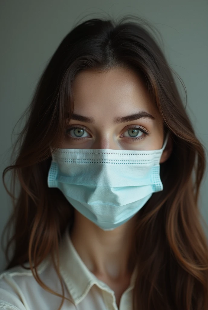 Selfie、Brown Hair、woman、mask