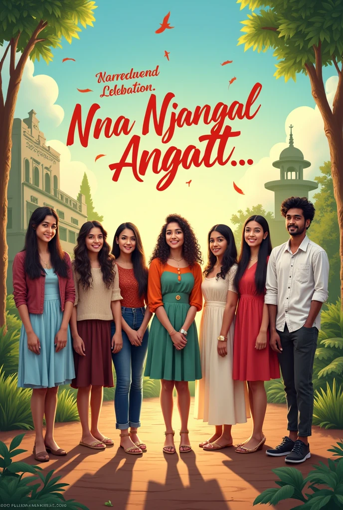 Make a poster for the farewell of our seniors in our college 

The title should be in malayalam like ന്നാ ഞങ്ങൾ അങ്ങട്ട്....
