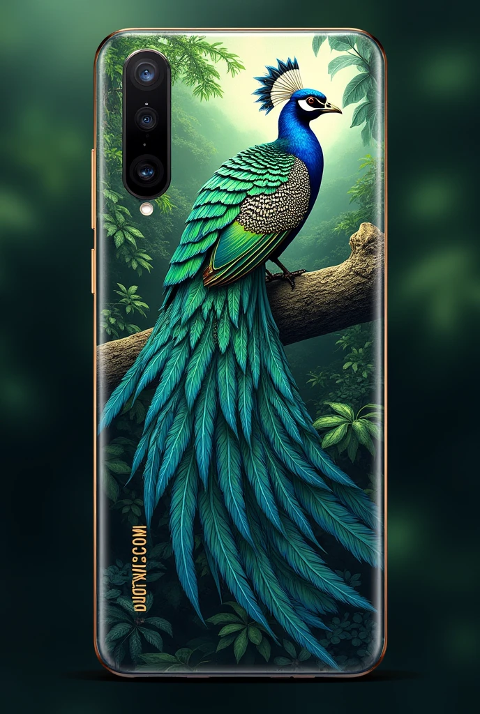 A cool looking Guatemalan quetzal token themed phone camera protector