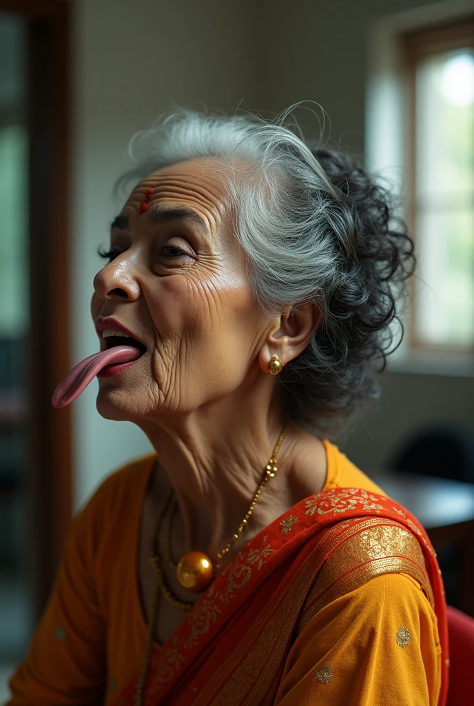 (Best Quality),(High resolution),(8k), (Masterpiece),{{{Full frame office}},{{Full Bodies}}},in indian modern light flooded room,three eldery ladies in age 60 licking thscalps ape per image prompt with thier wildly open tongues and licking her hair scalp, keeping all hairs totaly wet and styled with using extreme and exteme ultimate super exessive amount of hairgel+hair oil,{hairs like gel+oil drenched super supreme pulp,Shining like mirrors},image prompt relevant hairs and hairstyles, were not merely styled – they were pulpted. Gallons, yes gallons, of oil had been artfully woven into each hairstyle, transforming them into glistening, high-definition hairs that defied gravity. Oil, a luxurious cascade, gallons high viscus hair oil,defied gravity,roughly doing hair licking with tongues as per image prompt,image prompt relevant actions, image prompt relevant poses,Image prompt relevant tongues,image prompt relevant tongues actions,{{{{{{Image promt background keep remain same}}}}}},{{{{{Hairstyles exactly as per the image prompt and improve their hairs oiliness into like they styled image promt hairsstyles with highly ultra drencched with gallons of hair oil and improve hairs shinning like mirrors}}}},{{{Ladies tongues out and keep licking head scalps as per the image prompt in more cinematic way}}}},{{{{{{{{Enhance image prompt with cinematice HDR color grading with saturation}}}}}}}}},{{{{{{Image prompt clothings keep remain exact as per in image prompt}}}}},