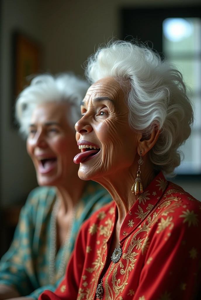 (Best Quality),(High resolution),(8k), (Masterpiece),{{{Full frame office}},{{Full Bodies}}},in indian modern light flooded room,three eldery ladies in age 60 licking thscalps ape per image prompt with thier wildly open tongues and licking her hair scalp, keeping all hairs totaly wet and styled with using extreme and exteme ultimate super exessive amount of hairgel+hair oil,{hairs like gel+oil drenched super supreme pulp,Shining like mirrors},image prompt relevant hairs and hairstyles, were not merely styled – they were pulpted. Gallons, yes gallons, of oil had been artfully woven into each hairstyle, transforming them into glistening, high-definition hairs that defied gravity. Oil, a luxurious cascade, gallons high viscus hair oil,defied gravity,roughly doing hair licking with tongues as per image prompt,image prompt relevant actions, image prompt relevant poses,Image prompt relevant tongues,image prompt relevant tongues actions,{{{{{{Image promt background keep remain same}}}}}},{{{{{Hairstyles exactly as per the image prompt and improve their hairs oiliness into like they styled image promt hairsstyles with highly ultra drencched with gallons of hair oil and improve hairs shinning like mirrors}}}},{{{Ladies tongues out and keep licking head scalps as per the image prompt in more cinematic way}}}},{{{{{{{{Enhance image prompt with cinematice HDR color grading with saturation}}}}}}}}},{{{{{{Image prompt clothings keep remain exact as per in image prompt}}}}},