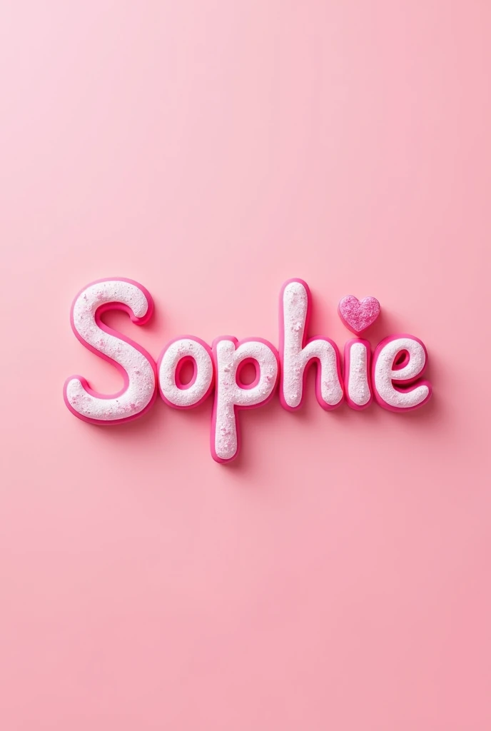 Create me an image where we see a pink background with Sophie marked on it