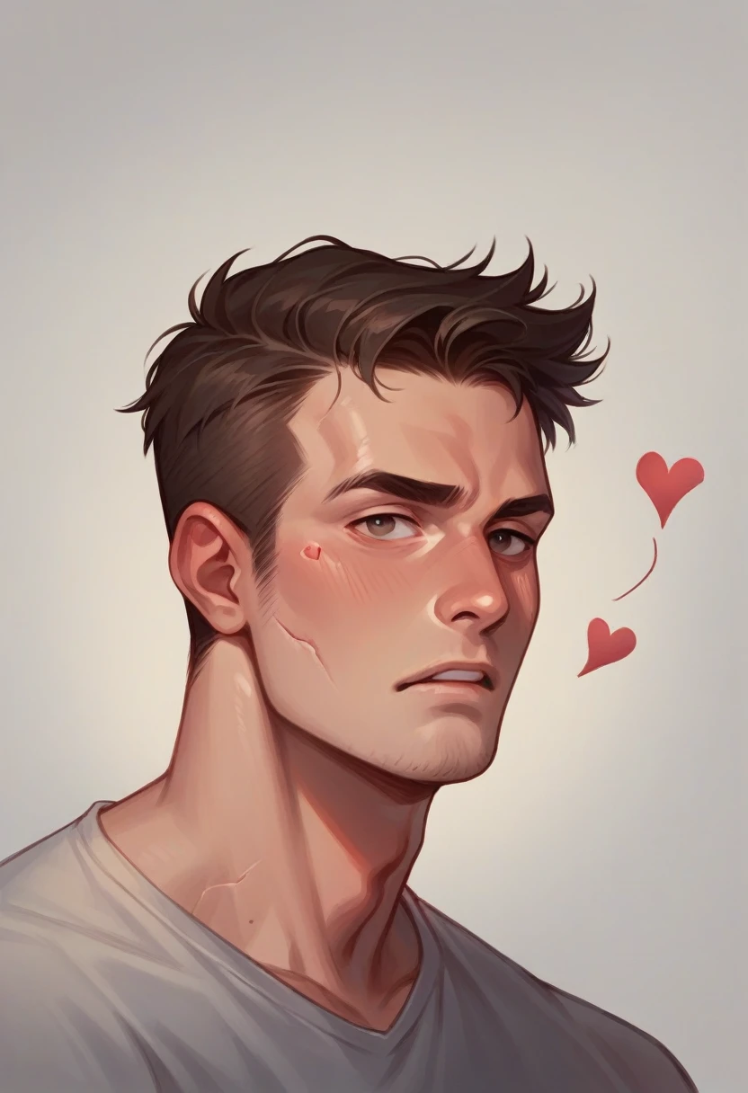 boy with a broken heart, feeling realistic
