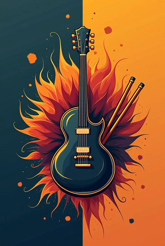 Bagual logo in gif music guitar drumsticks