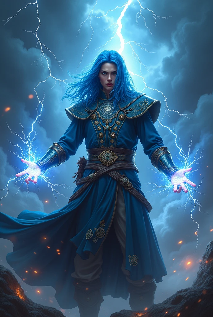Thunder Mage BLUE hair 