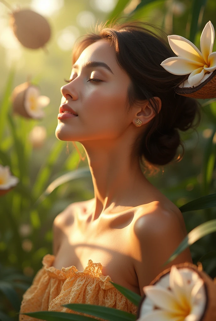 Coconut oil, cosmetic advertising 
