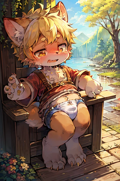 masterpiece,high quality,abstract res,number\(artwork\), From dagasi, Yes,Seizan,(Flower Charcoalo,Fluffy fur,character focus:1.1),Flower Charcoalo male cat,short hair,portrait , Bright eyes, panoramic, character focus.(Detailed background:0.7), 独奏, hairy, hairy male, Male focus, Masterpiece of time,high quality,abstract res,number\(artwork\), From dagasi, Yes,Seizan,(Flower Charcoalo,Fluffy fur,character focus:1.1),Human male fox,Bright eyes, panoramic, character focus.(Detailed background:0.6), 独奏, hairy, hairy male, Male focus, Flower Charcoal,(Hairy all over, Hairy tail)fur,A five-year-old boy,cute,Hip bulge,Toddler,Blood-red pupils,A tail with a white tip,The ends of the limbs are white,Cute meat pads,Claw,cute boys,The ear tips are orange,Big hairy ears,Hairy big tail,Reasonable composition,Pale yellow hair,adventurer clothing,Brown cloth bag,In the woods,Extremely fine water, diaper,Slightly reddened,Dress coolly,Blonde short hair,Thin children,Blonde hair,cute child,cute little adventurer,Be open-minded,Ultra-clear, crying, pooping on the floor, toilet.