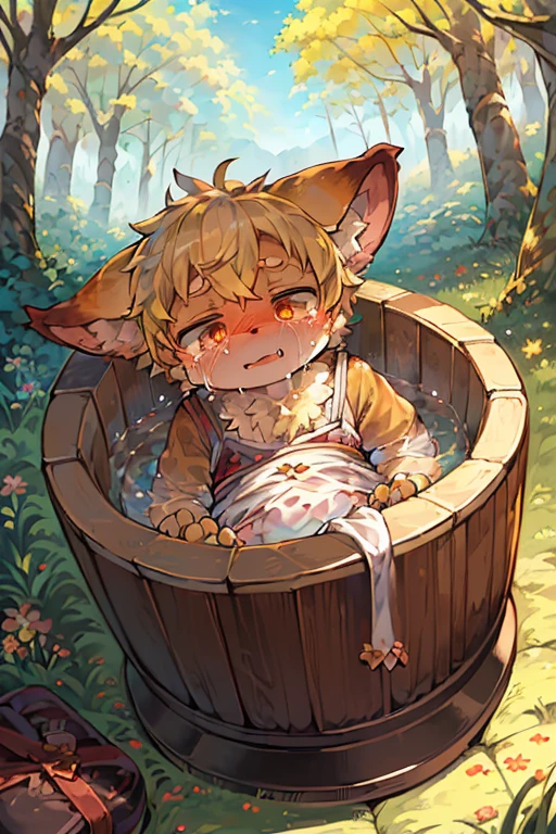 masterpiece,high quality,abstract res,number\(artwork\), From dagasi, Yes,Seizan,(Flower Charcoalo,Fluffy fur,character focus:1.1),Flower Charcoalo male cat,short hair,portrait , Bright eyes, panoramic, character focus.(Detailed background:0.7), 独奏, hairy, hairy male, Male focus, Masterpiece of time,high quality,abstract res,number\(artwork\), From dagasi, Yes,Seizan,(Flower Charcoalo,Fluffy fur,character focus:1.1),Human male fox,Bright eyes, panoramic, character focus.(Detailed background:0.6), 独奏, hairy, hairy male, Male focus, Flower Charcoal,(Hairy all over, Hairy tail)fur,A five-year-old boy,cute,Hip bulge,Toddler,Blood-red pupils,A tail with a white tip,The ends of the limbs are white,Cute meat pads,Claw,cute boys,The ear tips are orange,Big hairy ears,Hairy big tail,Reasonable composition,Pale yellow hair,adventurer clothing,Brown cloth bag,In the woods,Extremely fine water, diaper,Slightly reddened,Dress coolly,Blonde short hair,Thin children,Blonde hair,cute child,cute little adventurer,Be open-minded,Ultra-clear, crying, pooping on the floor, toilet.
