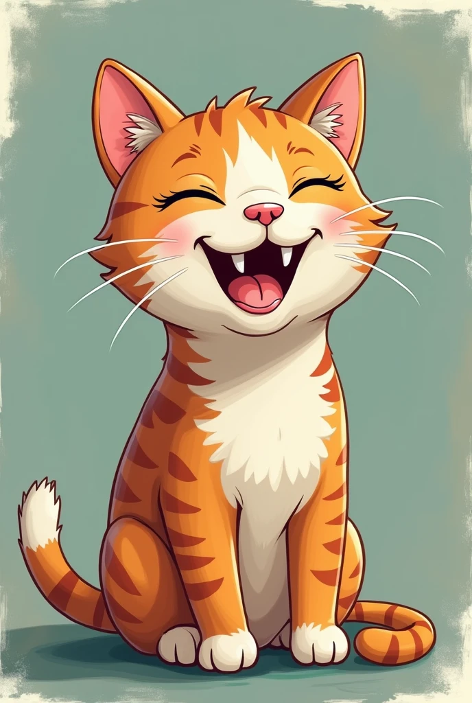 JOYFUL CARICATURE CAT
