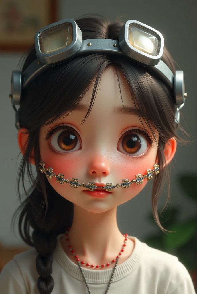girl, braces, Headgear