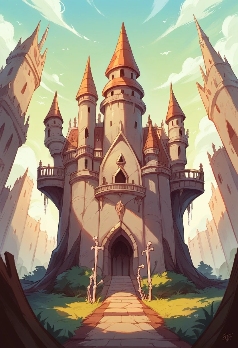 (fantasyclassics:1.2), skeleton castle, high contrast